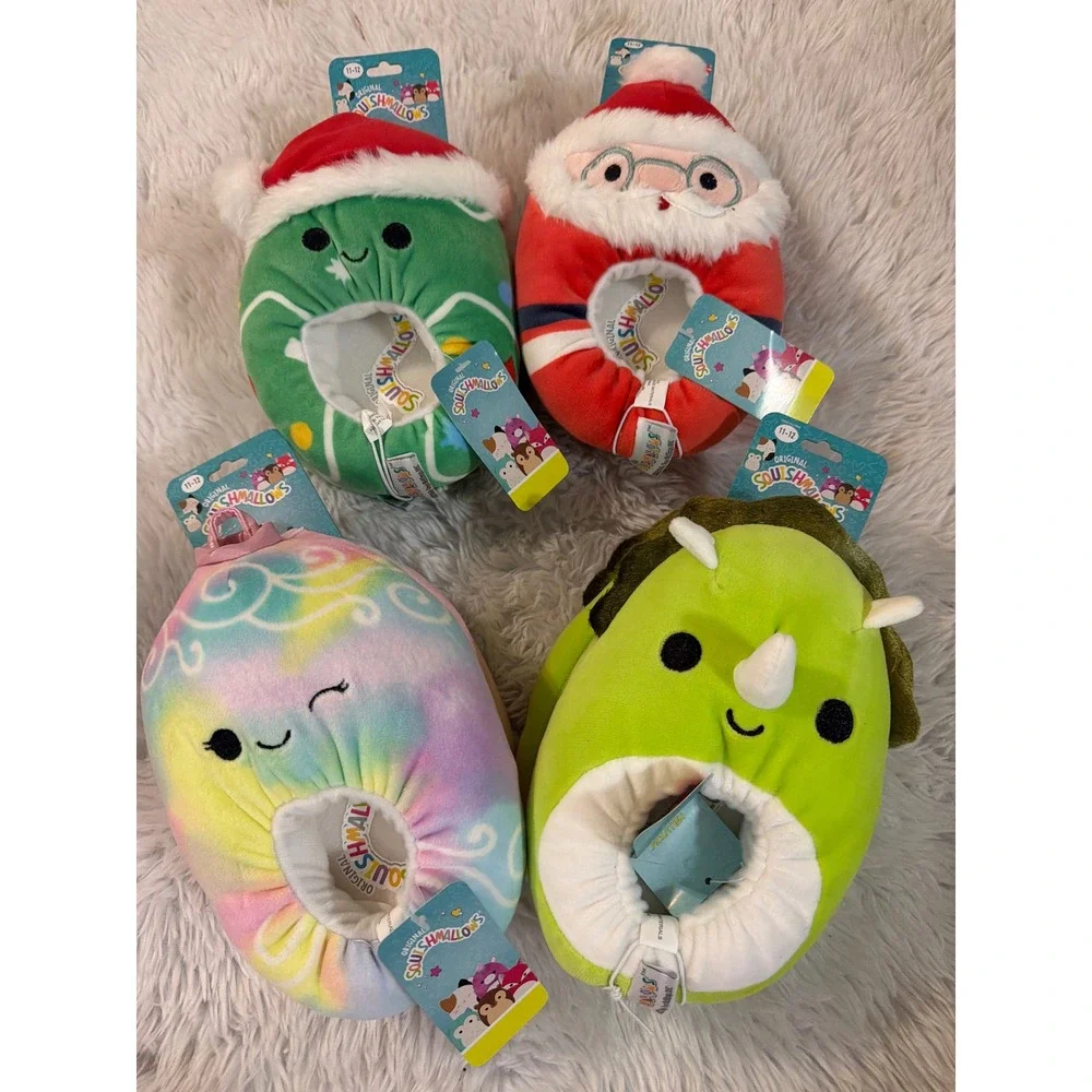 Kellytoy Squishmallows Slippers‎ Kids Size 11-12 Holiday Christmas Squishmallow